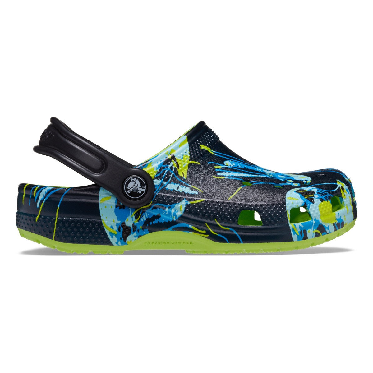 Saboti Crocs Classic Meta Scape Clog Kids Galben - Limeade/Multi - imagine 7